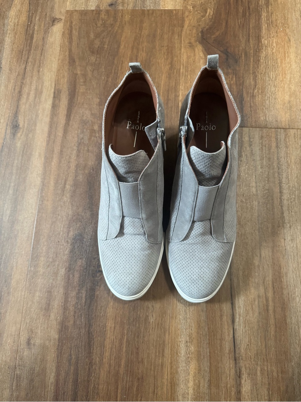 Linea Paola Gray Felicia Wedge Bootie Size 12